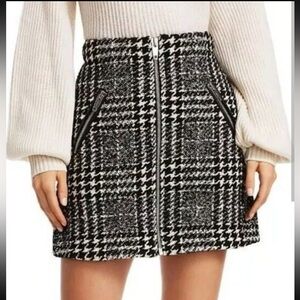 The Kooples Formal Tweed Houndstooth Mini Skirt size XS